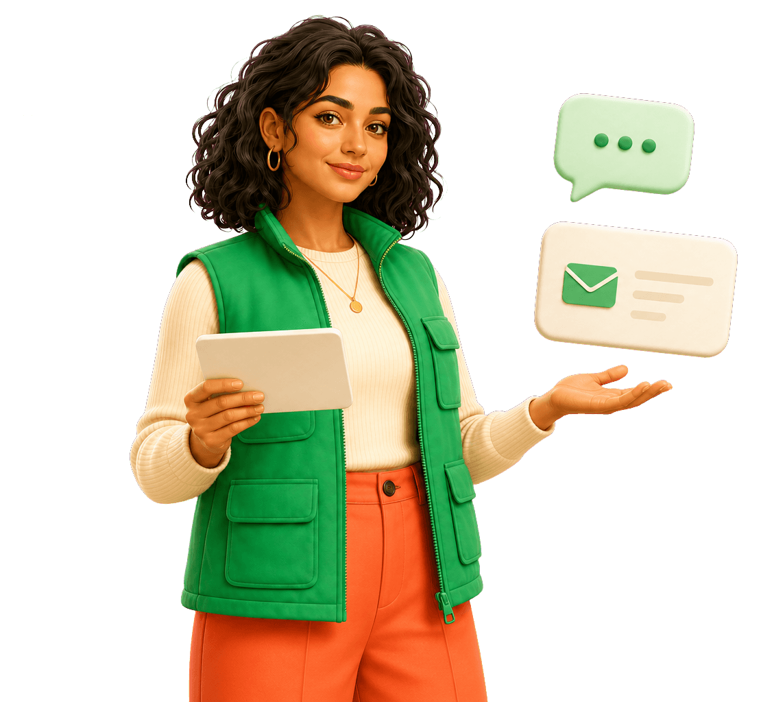 L'assistante JIBI répond aux messages de contact.